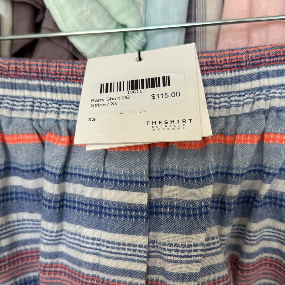THE SHIRT BY ROCHELLE BEHRENS Striped Button-Up Top and Shorts Set - Picture 4 of 5